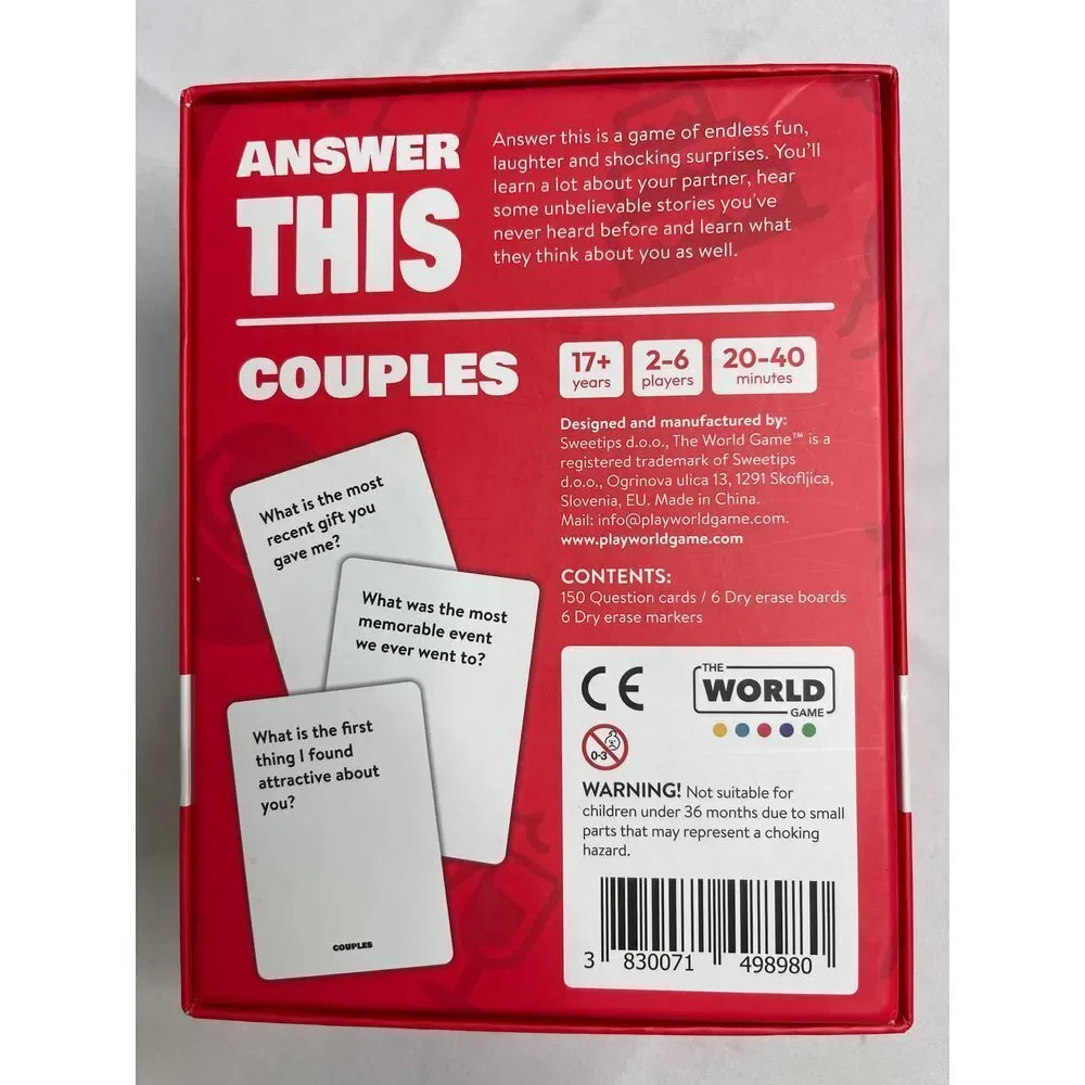 Answer This‎ Couples Card Game - Fun Party Trivia
